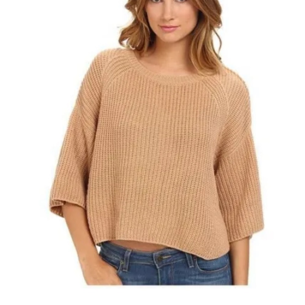 Free People Rayanne Shaker Oversized Crop Chunky Knit Sweater XS